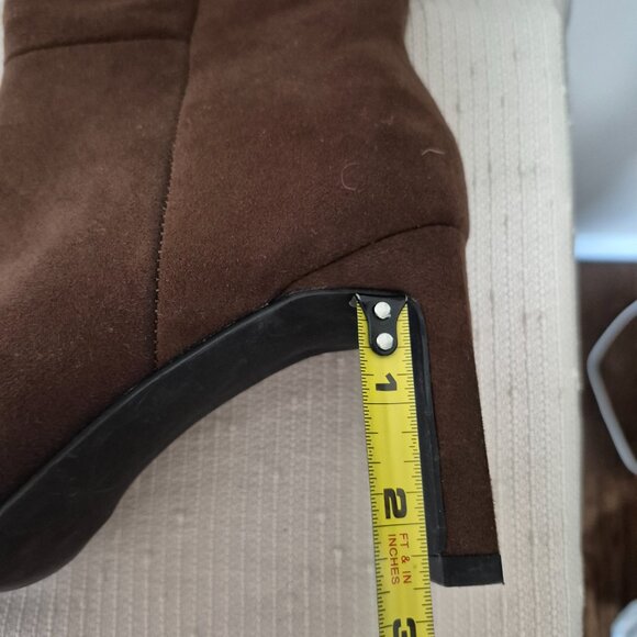 Chocolate Brown Faux Suede Boots - Picture 12 of 14